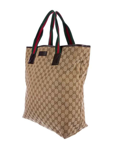 gucci canvas tote vintage|Gucci reversible canvas tote.